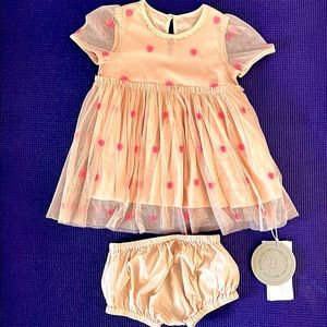 NWT beautiful girl’s original Stella McCartney dress w/ tulle skirt. Sz 6-9 mo.